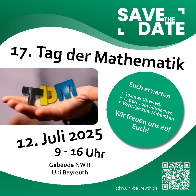 Save the Date "Tag der Mathematik 2025": 12. Juli 2025